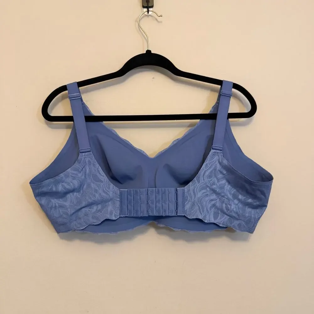 Comfelie Lace Wireless Bralette Bra Size 2XL Blue Comfort Seamless Everyday